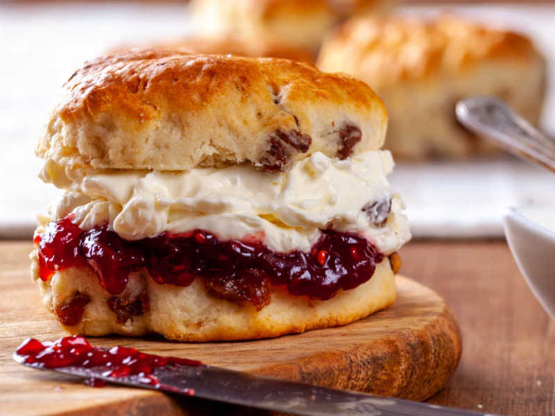 GF Scone with cream and jam