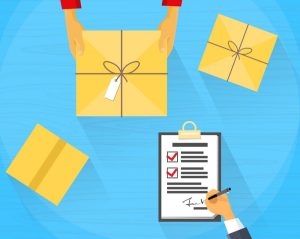 Customer receiving package