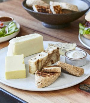 Plant-based cheese on a plate