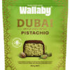 Wallaby Dubai Style Choc Bites Pistachio 120g Front of Pack Shot