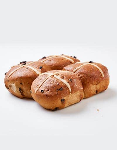hot cross buns 4 pack